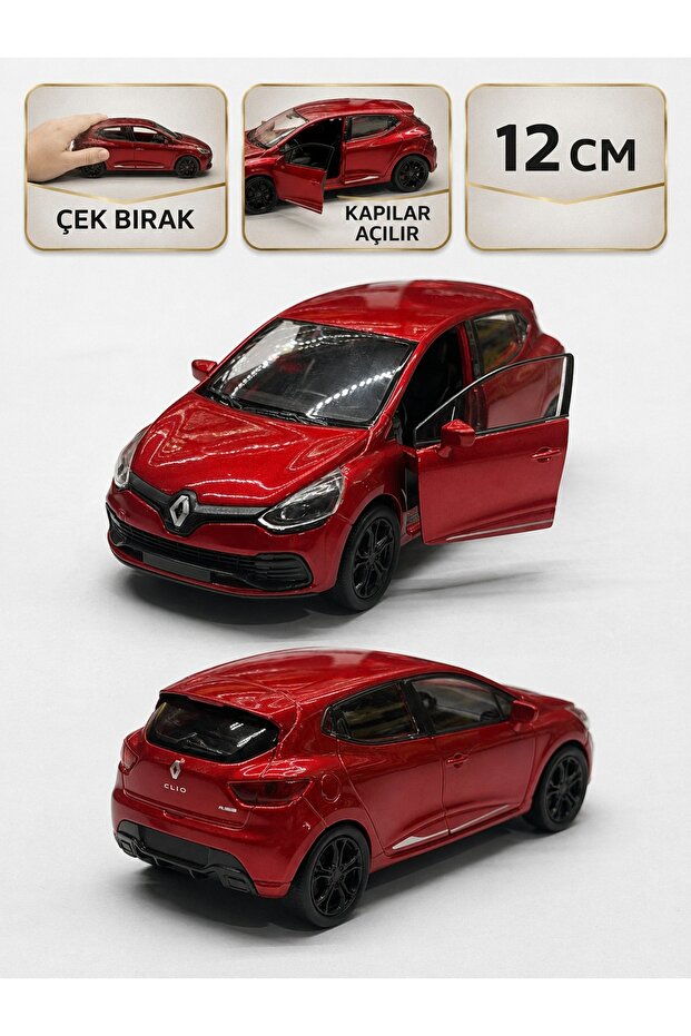 1:36 Scale Renault Clio Rs Metal Model Car Red
