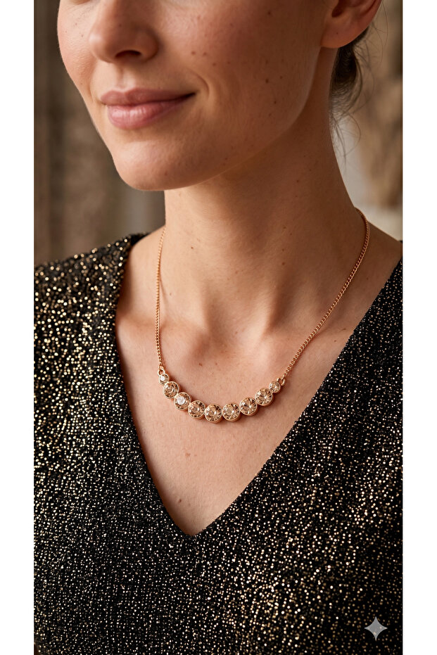 Zircon Stone Evening Dress Necklace