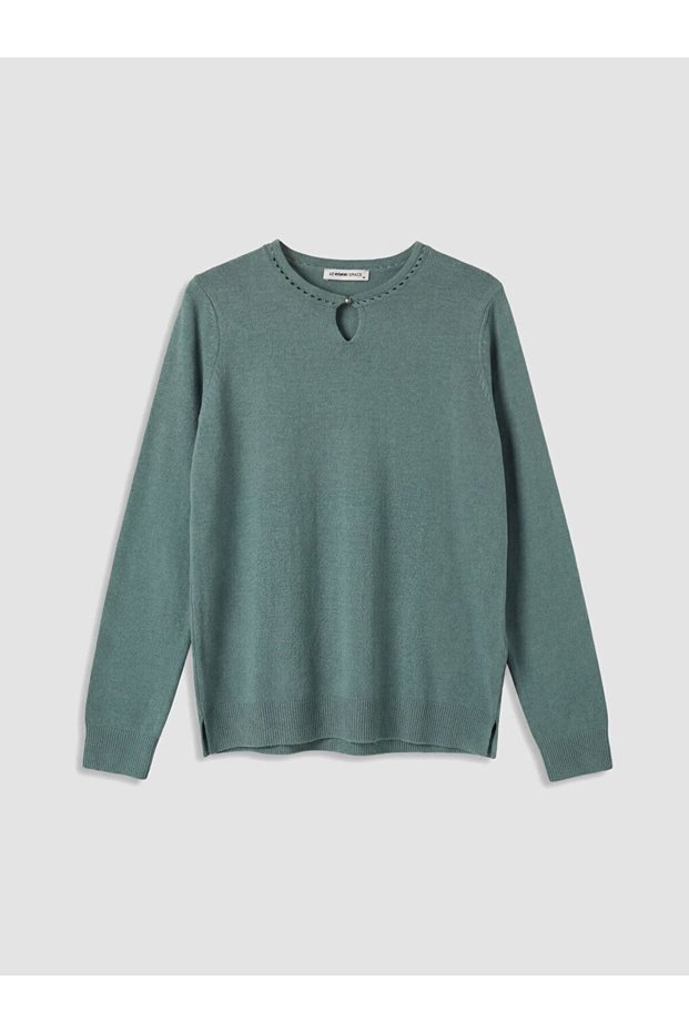 Lcw Grace Green Crew Neck Women's Knitwear Sweater