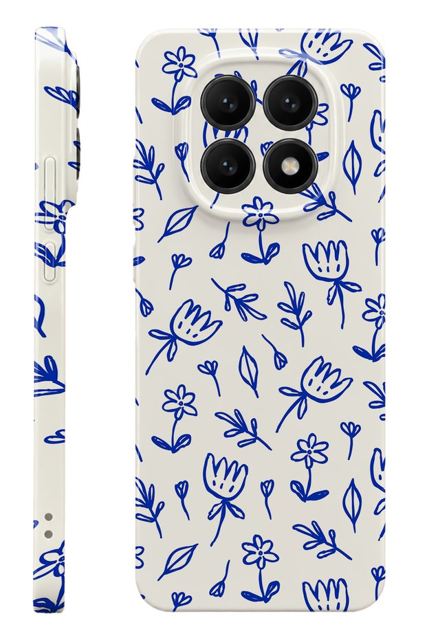 Xiaomi Redmi Note 14 Pro Blue Doodle Protect Slim Glossy Full Print Camera Protected Phone Case