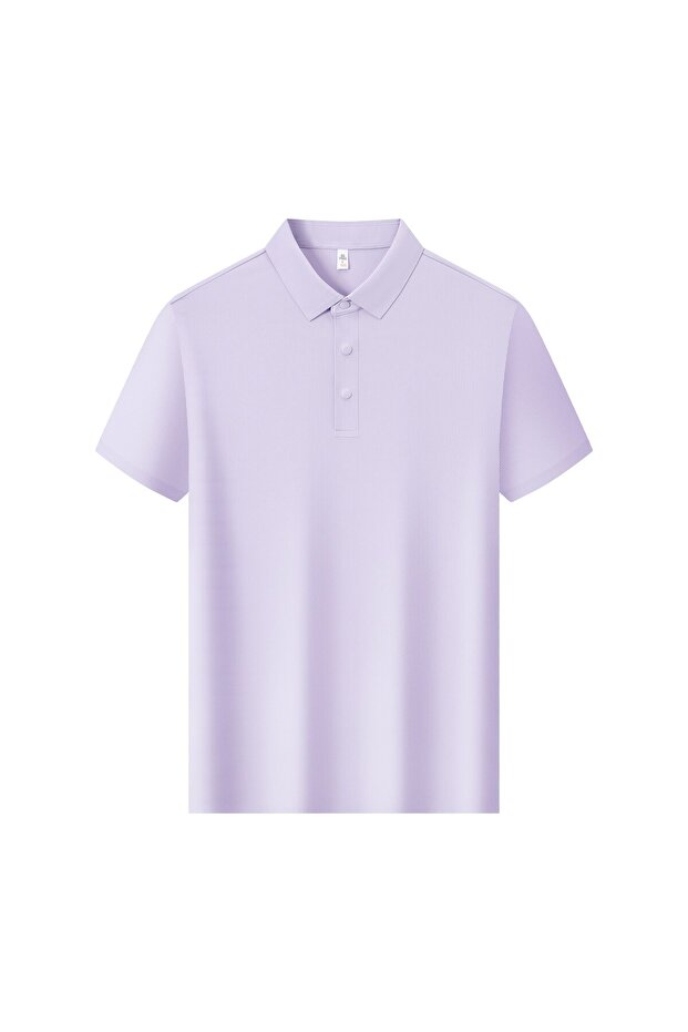 Arw86242 Seri̇ntutan--High Quality Snap Fastener Polyamide Polo Collar Tshirt