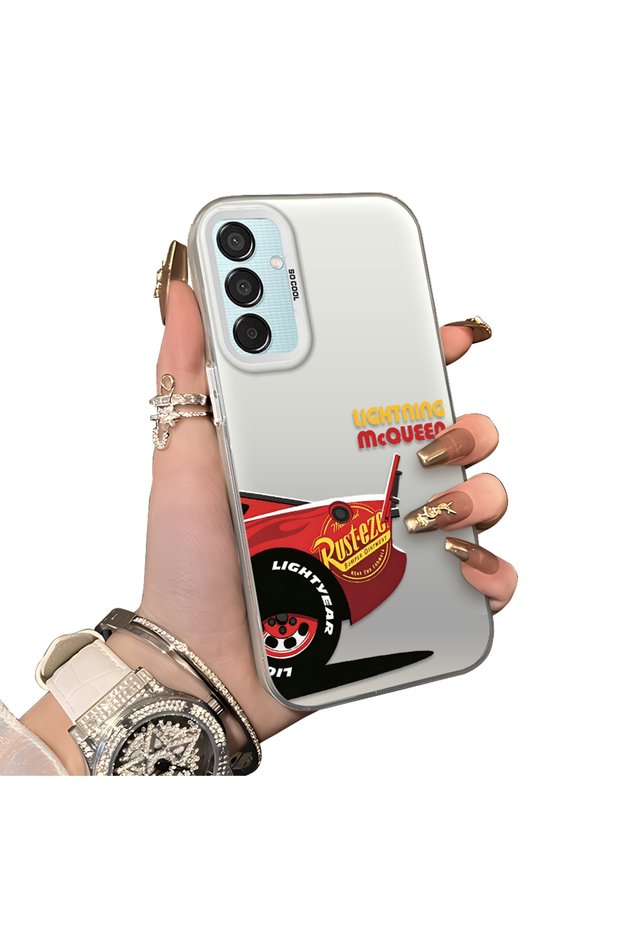 Samsung Galaxy M15 Compatible Hard Acrylic Back Silicone Edge Lens Protection Case