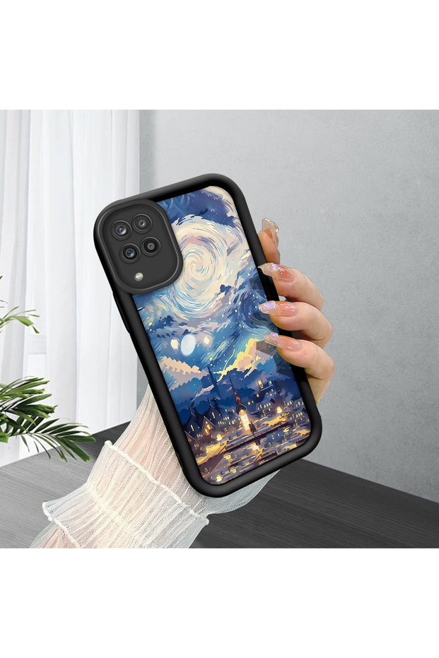 Samsung Galaxy A12/M12 Compatible Black Silicone Case Shockproof with Camera Protection
