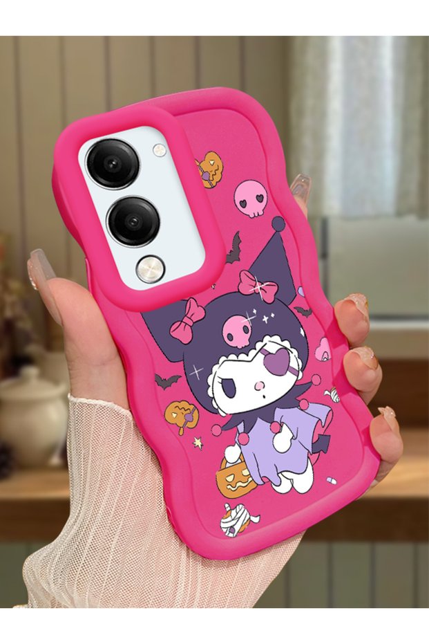 Vivo Y19E Compatible Case Camera Protector Red Silicone Couple Phone Case Cartoon Pattern