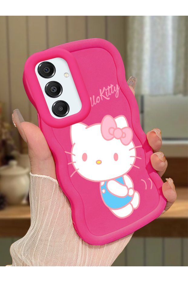 Samsung Galaxy A16 Compatible Case with Camera Protector Red Silicone Couple Phone Case Kitty Pattern
