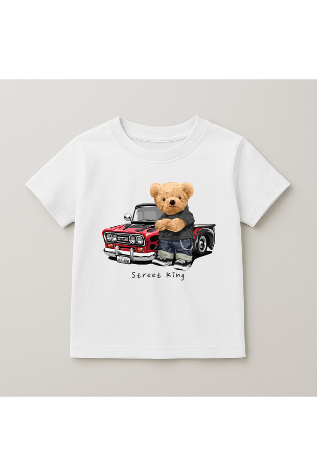Teddy Bear Printed Crew Neck Cotton Short Sleeve Kids & Youth T-Shirt