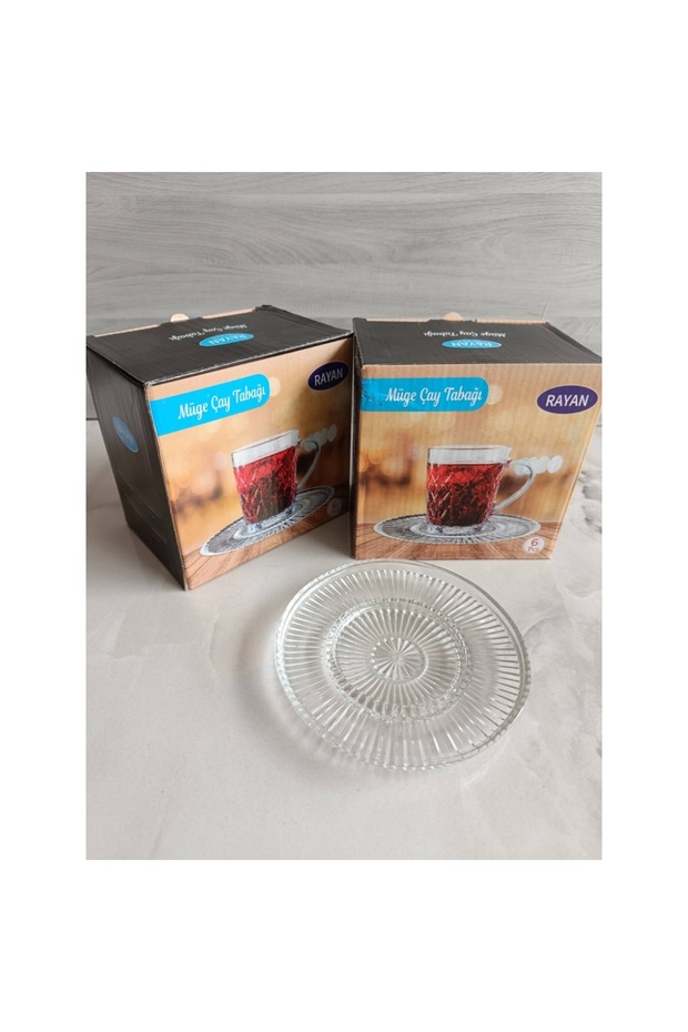 Ryan 6 lı cam çay tabağı