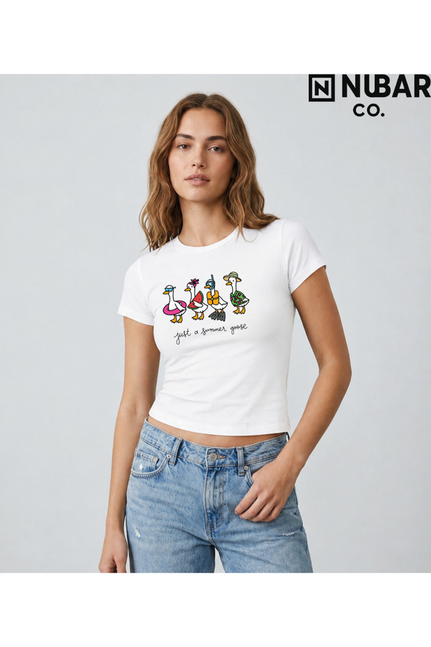 Duck Design Unisex Premium Cotton High Quality Printed Body Crop (Body Tee)