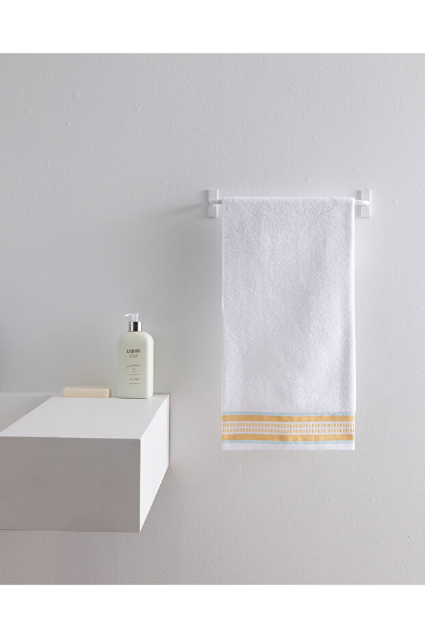 Orsay 100% Cotton Face Towel - White/Yellow - 50X70 cm