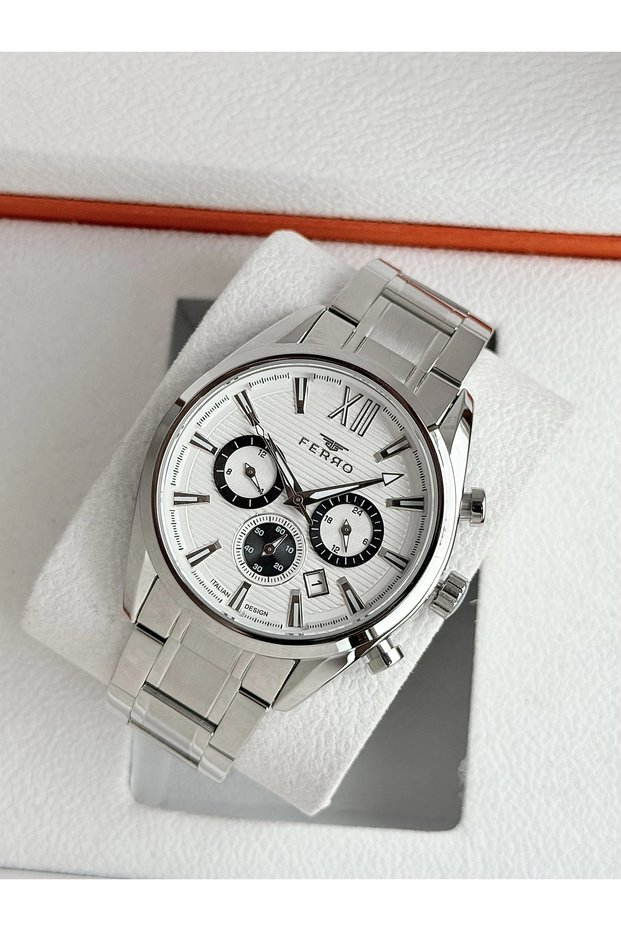 Silver Steel Cord Men's Wristwatch Fm11800A-A 3 Atm Water Resistant 2 Year Warranty Gift Boxed