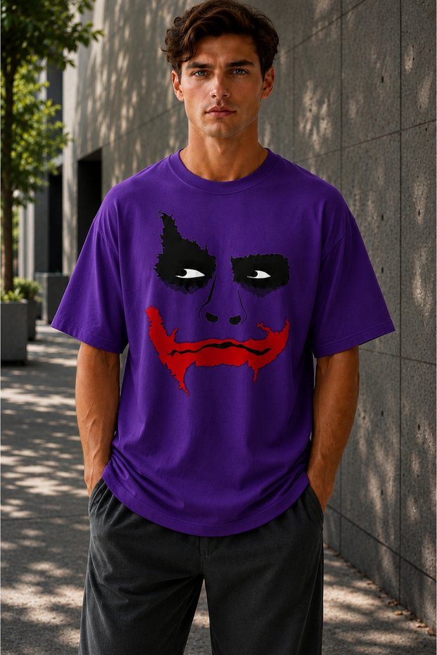 Unisex Oversize T-Shirt Red Lips Printed 100% Cotton T-Shirt Comfortable Fit
