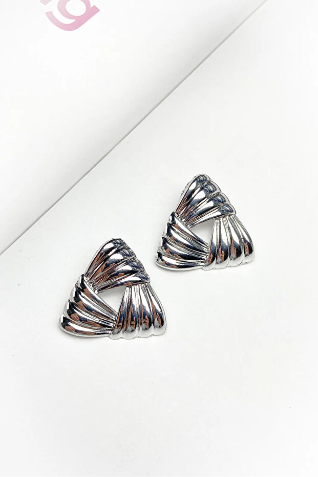 Triangle Design Silver Color Earrings