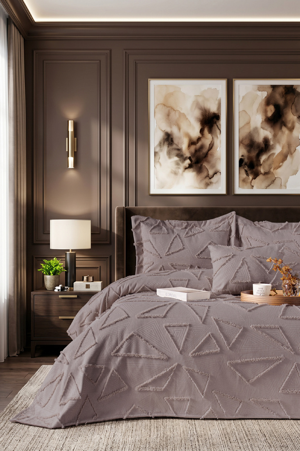 Zen Double Bedspread Set Vi̇zon - Nordic Bohemian Tufted Bedspread Set - Stylish Box and Package