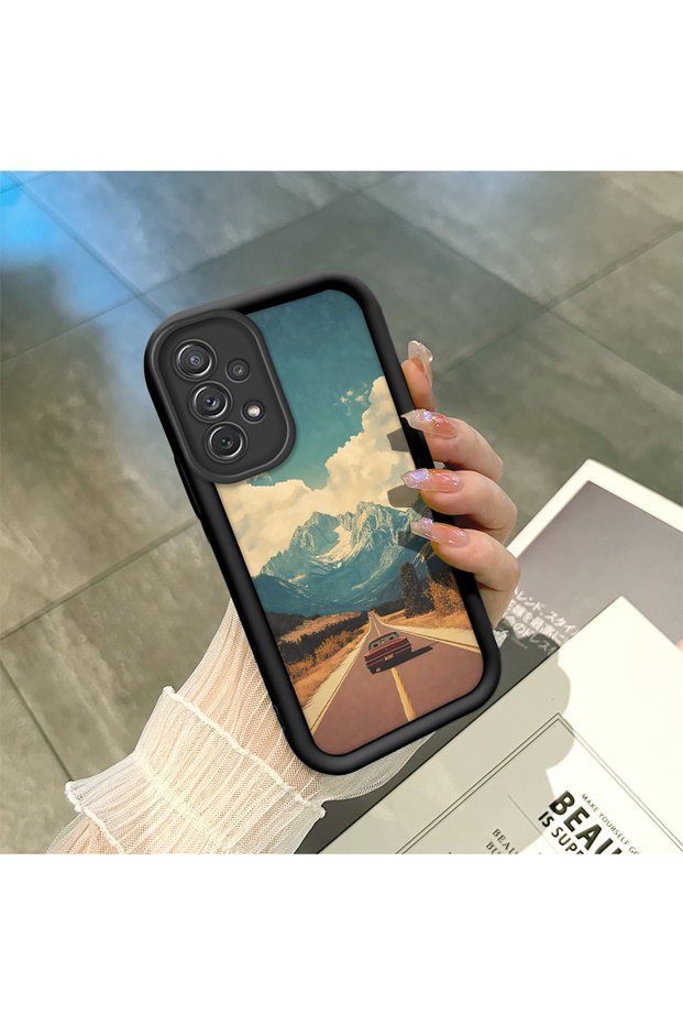 Samsung Galaxy A72 Compatible Black Silicone Case with Shockproof Camera Protection