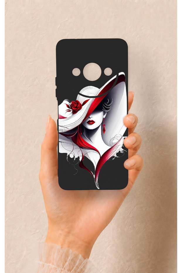 حافظة سيليكون متوافقة مع Redmi A3 بنمط Mademoiselle