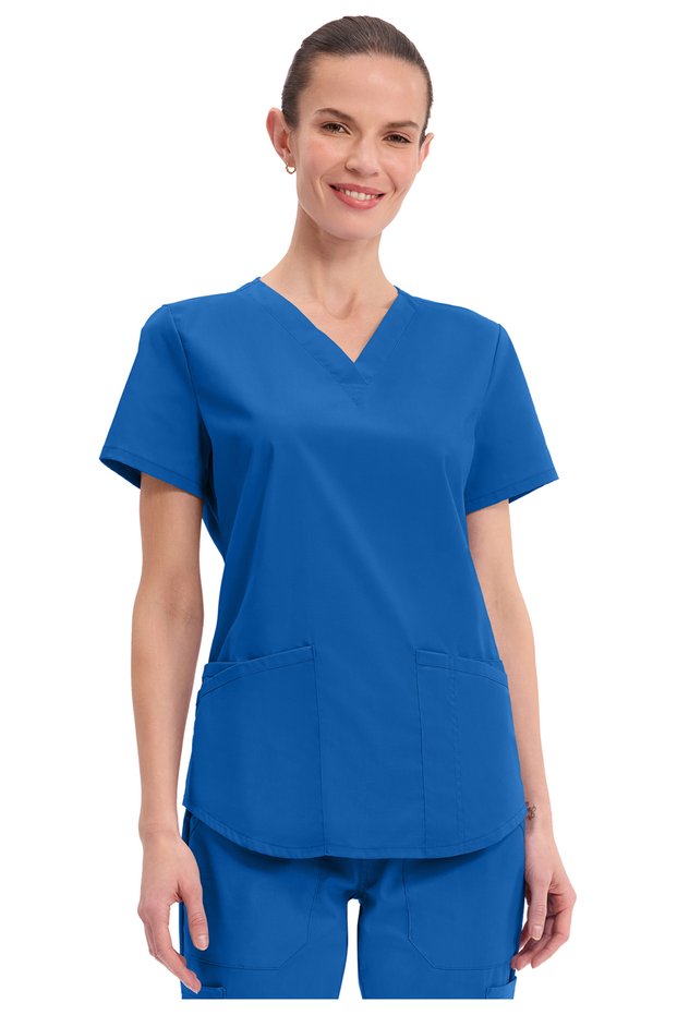 Ww665 Women's Scrubs Top – Imported, Modern Classic Fit, V-Neck, 3 Pockets, 2-Way Stretch Doctor/Nurse Uniform