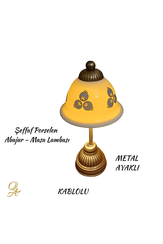 Lampshade-Table Lamp-Night Light-With Evil Eye Beads-Wired-Decorative-Handmade-With Transparent Porcelain Hat