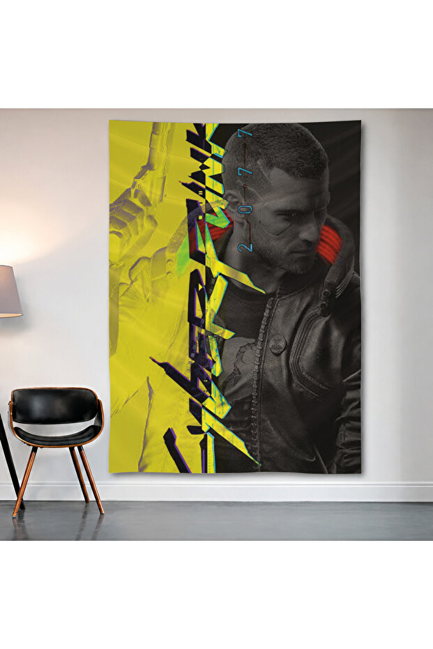 Cyberpunk 2077 Wall Covering Wall Tapestry First Quality Satin Fabric Poster