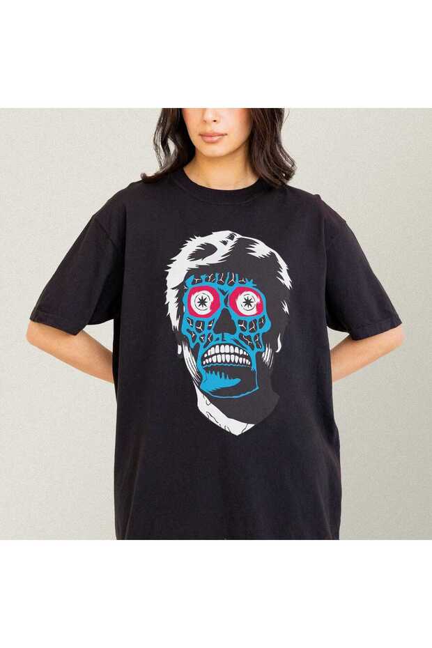 تي شيرت مطبوع عليه They Live للجنسين مقاس كبير