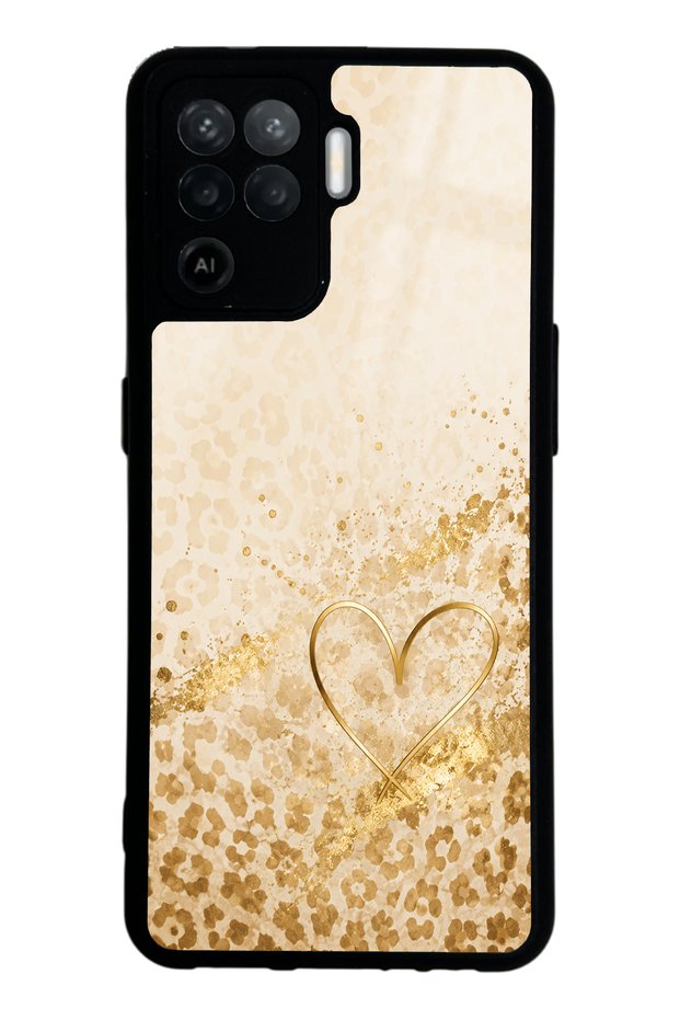 Oppo Reno 5 Lite Golden Heart Glow Design Glossy Phone Case