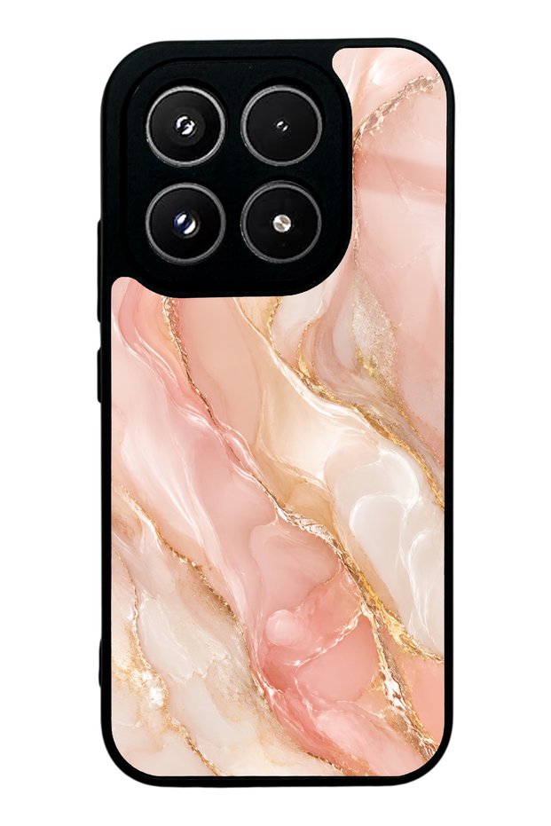 Xiaomi 17 Blush Gold Marble Design Glossy Phone Case