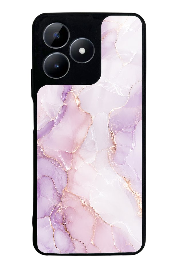 Realme C53 Lavender Rose Marble Design Glossy Phone Case