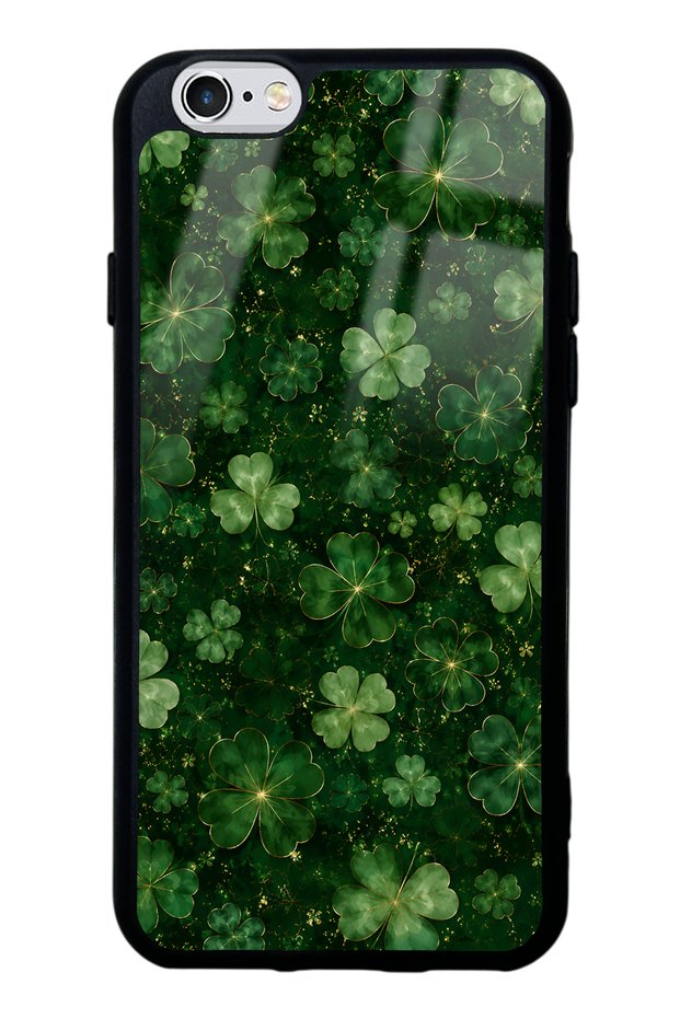 iPhone 6S Emerald Lucky Clover Design Glossy Phone Case