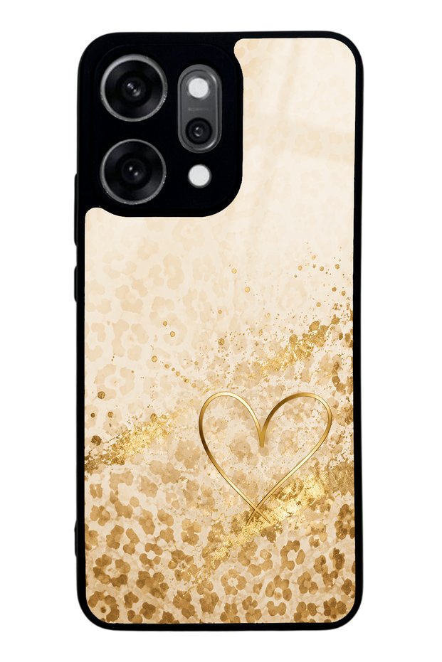 Oppo Reno 14 Pro Golden Heart Glow Design Glossy Phone Case