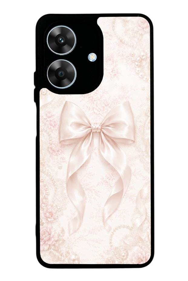 Realme Note 60 Glossy Phone Case with Blush Pearl Bow Design