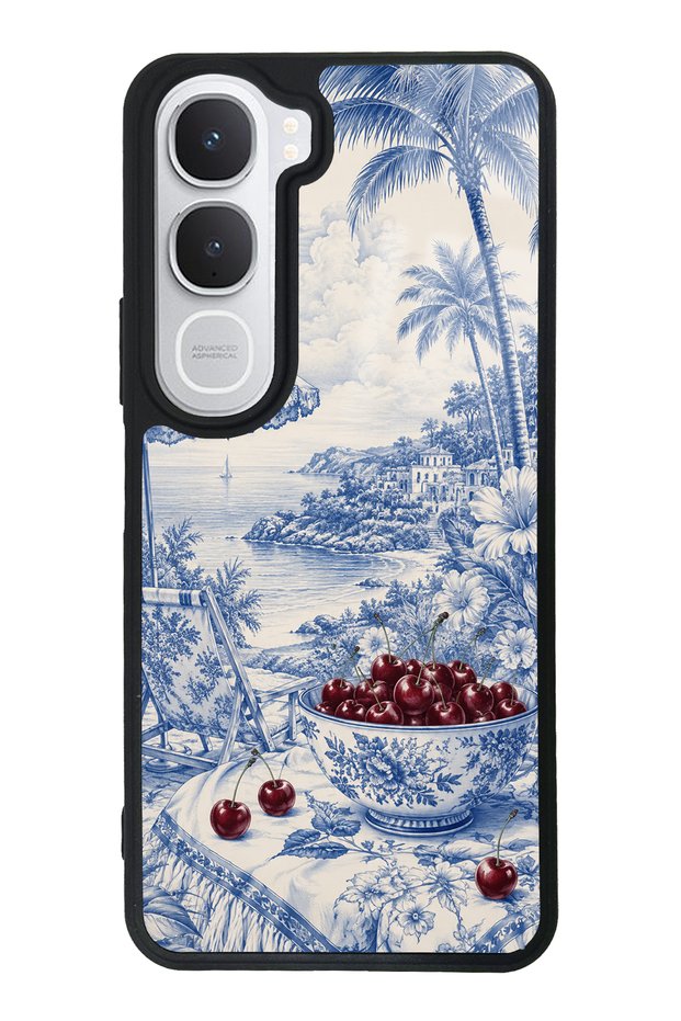 Vivo Y31 Blue Porcelain Cherry Coast Design Glossy Phone Case