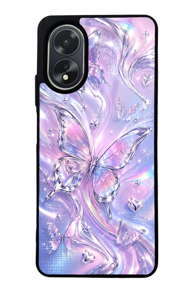 Oppo A38 Iridescent Dream Butterfly Design Glossy Phone Case