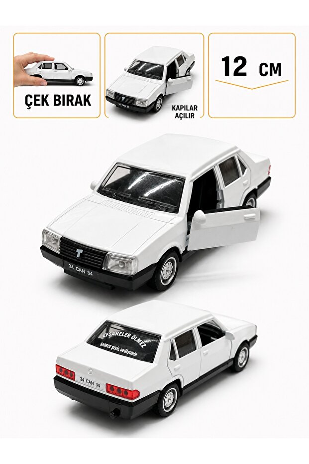 1:36 Scale Tofaş Metal Model Car White