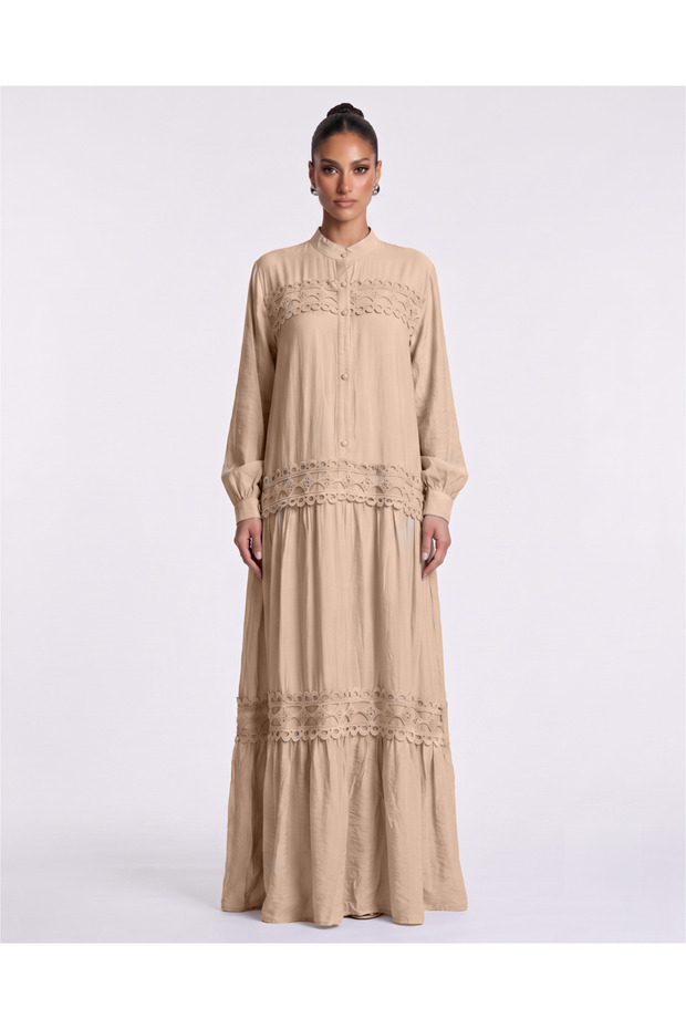 Long Sleeve Embroidered Summer Dress