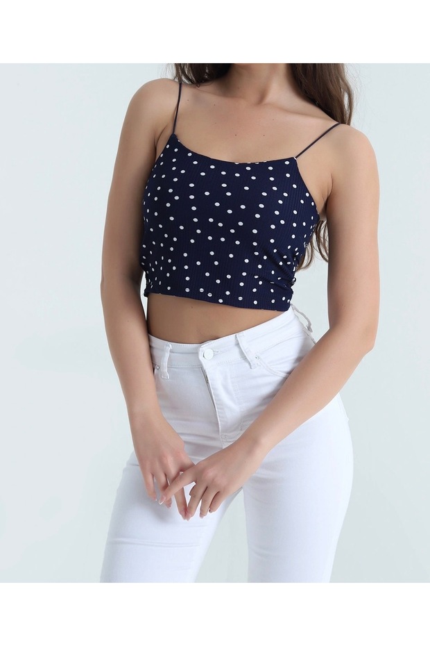 Navy Blue Women's Athlete Bustier with Rope Straps