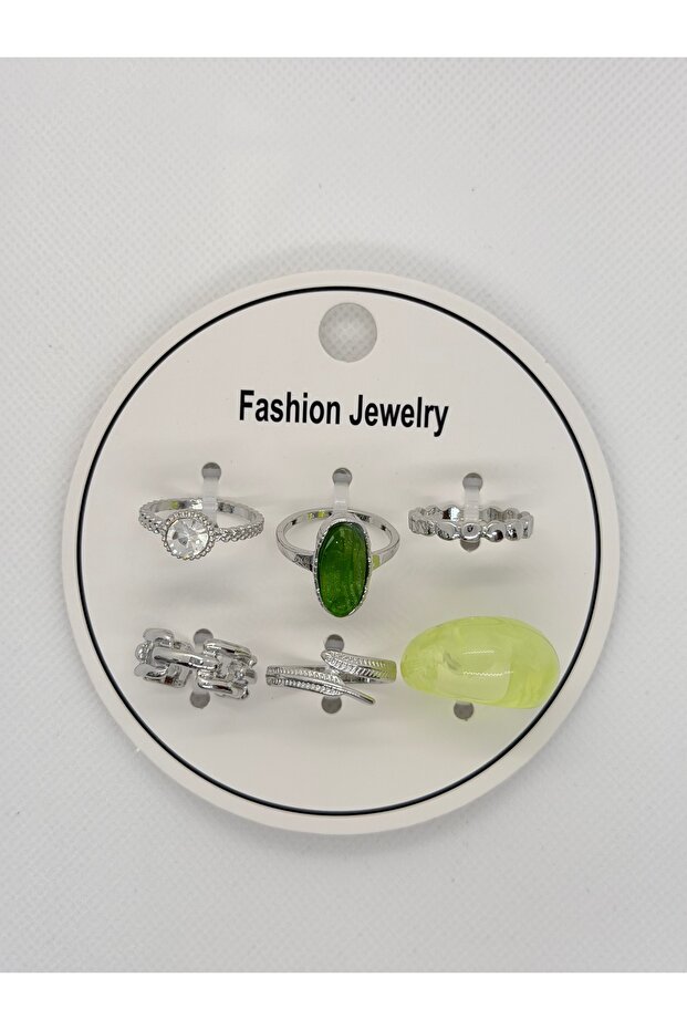 Mixed figure variable model 6-piece adjustable size and joint combination ring set