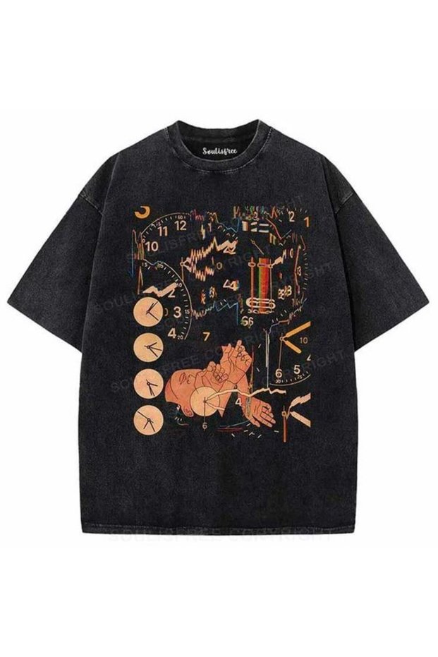Calle Unisex Colorful Oversize Printed T-Shirt Streetwear Comfortable Fit Daily Premium