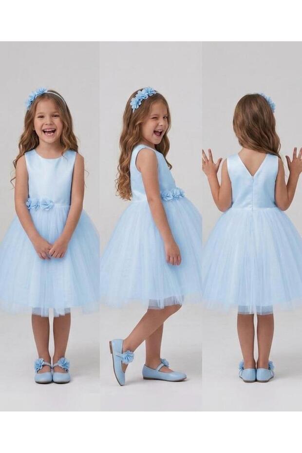Girl's Baby Blue Wedding Dress & Evening Dress & Graduation Dress & Birthday Dress & Party Costume