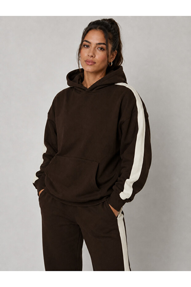 Women's Striped Detsyli Hooded Pocket Sweatshirt