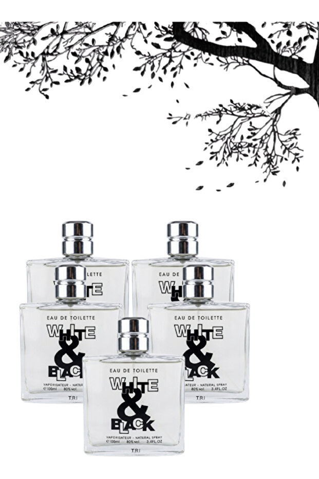 5 قطع عطر أبيض وأسود 100 مل