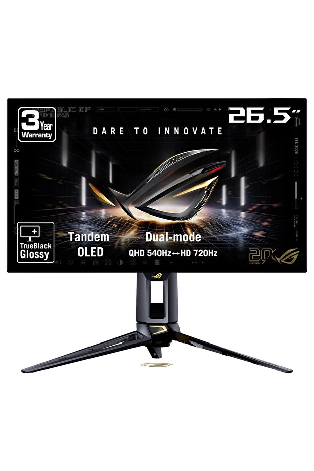 ROG Swift OLED PG27AQWP-G EDITION 20. Yıl 26.5 inç 720 HD – 540Hz 2K QHD Dual-Mode 0.02ms Adaptive Sync Tandem WOLED Pivot Gaming Monitör
