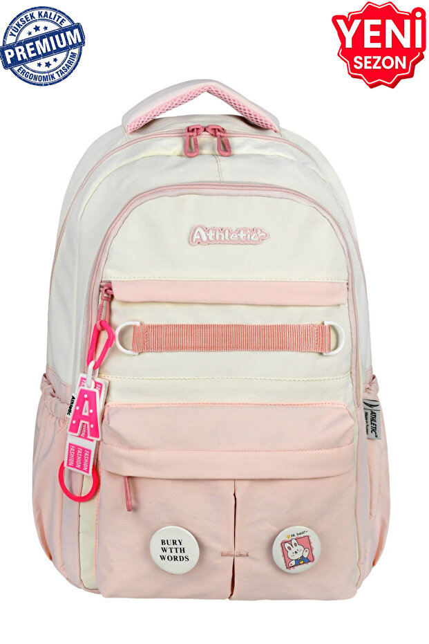 Ultra Light Premium Water-Resistant Unisex Middle and High School Backpack with Accessories and Hidden Back Pocket