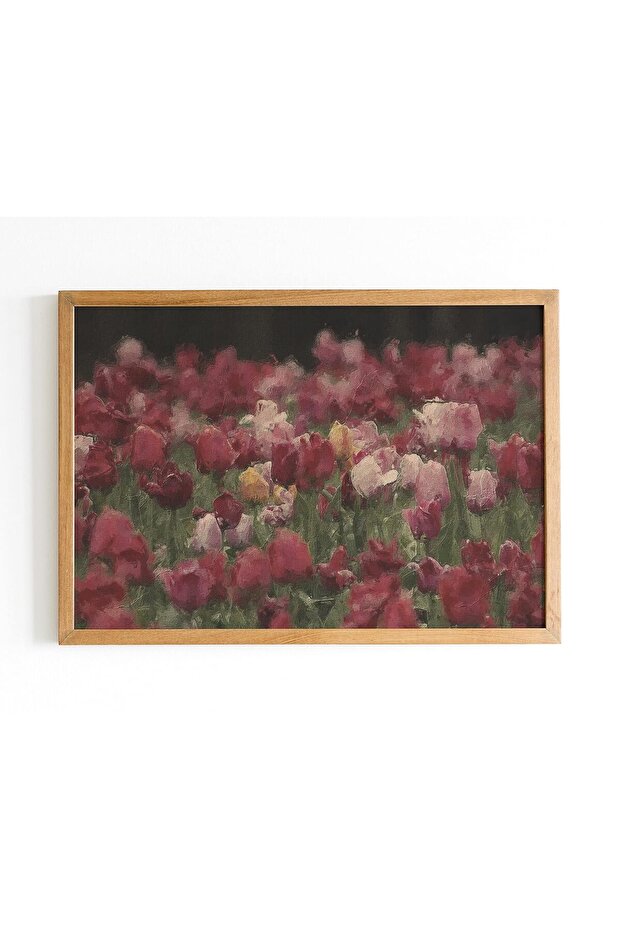 Signtouch Flower Valley Canvas Wall Art 50x70 cm With Outer Frame for Living Room