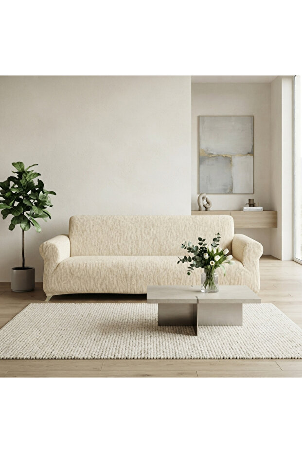 Jacquard Bark (Stick) Pattern 3-Seater Armchair, Sofa, Sofa Bed Cover, Stretch, Flexible, Elastic, Sofa Cover