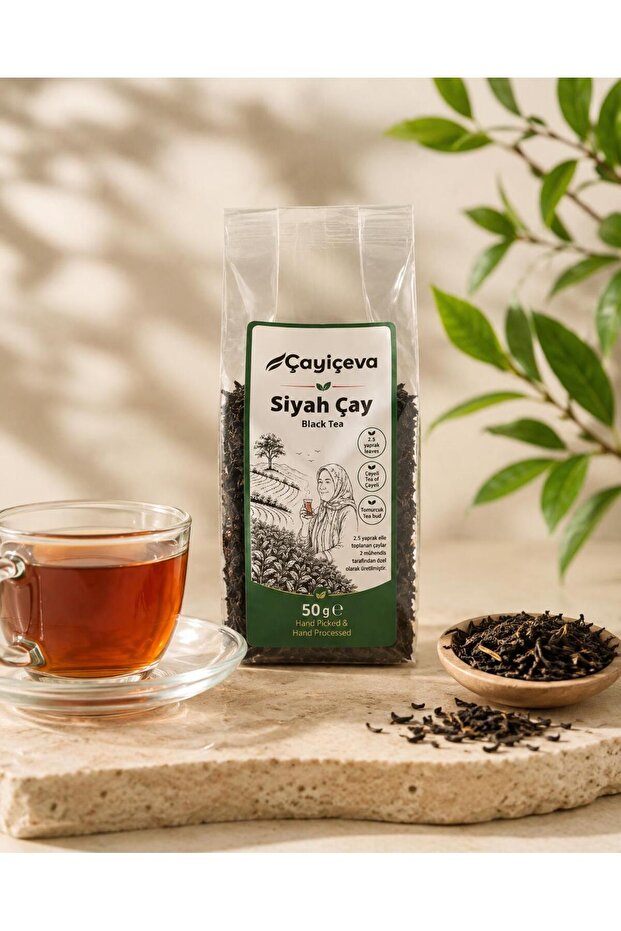 Handmade Black Tea Without Additives, Natural Black Sea Tea 50 Gr
