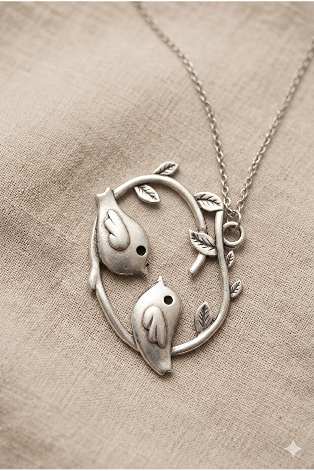 Cast Bird Figured Pendant with Steel Chain