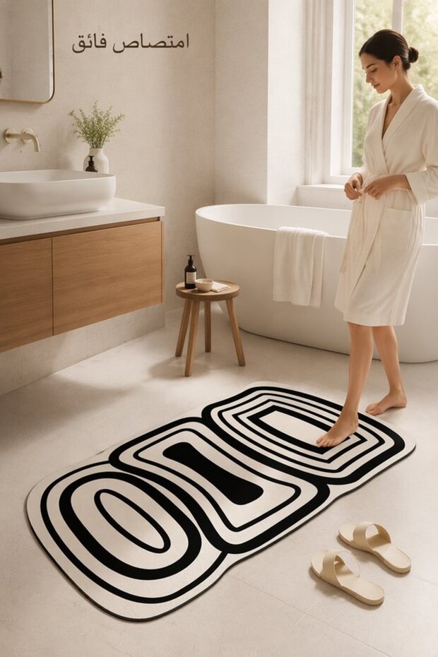 1 Piece Diatom Mud Quick Dry Non Slip Bath Mat Absorbent Soft Rubber Backing 40 60 Cm Bathroom