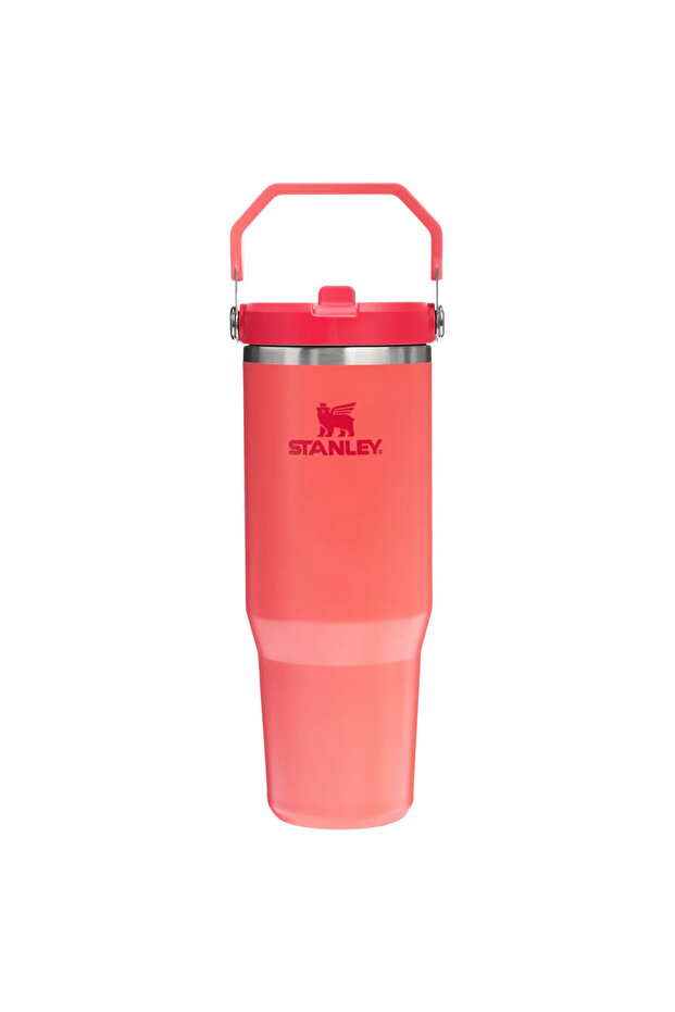 The Iceflow Flip Straw Thermos Cup with Straw 0.89 Lt Flask Coral
