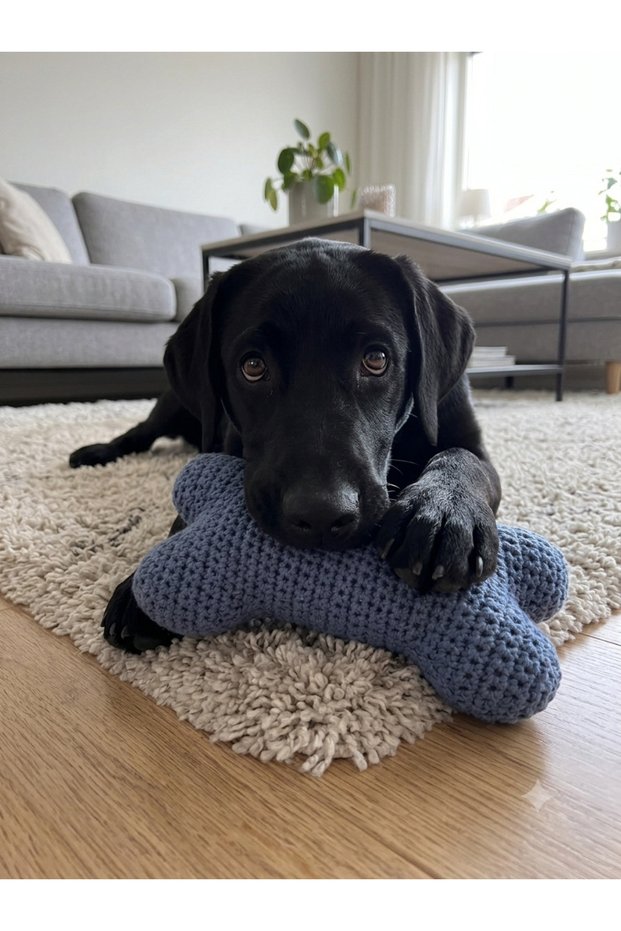 Knitted Bone Dog Toy