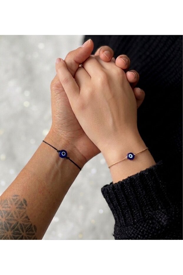 Evil Eye Beaded Couple Bracelet Set
