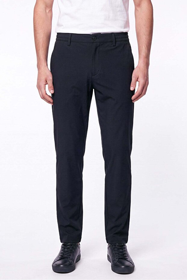 Comfort Fit Flexible Cotton Side Pocket Black Jogger Pants P 1220